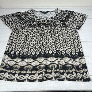 Style & Co Woman Black, Tan and White S/S Shirt Size 2X